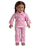 sweet dolly Doll Clothes 2pc Pink Sleepwear Pajamas Fits 18 Inches American Girl Dolls