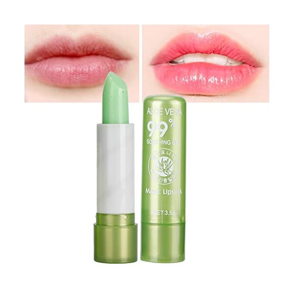 Moisturizing Lip Balm, Color Changing Lip Gloss Lipstick Beauty Tool Aloe Vera Lip Care Balm 3.5g