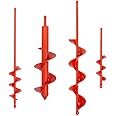 MAXCCINO Auger Drill Bit for Planting Set of 4, Garden Ground Earth Spiral Drill Bit for 3/8" Hex Drive Drill, for Post Hole Digger Bulb Bedding Digging Plant Rapid Planter