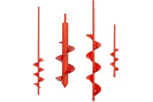 MAXCCINO Auger Drill Bit for Planting Set of 4, Garden Ground Earth Spiral Drill Bit for 3/8" Hex Drive Drill, for Post Hole Digger Bulb Bedding Digging Plant Rapid Planter