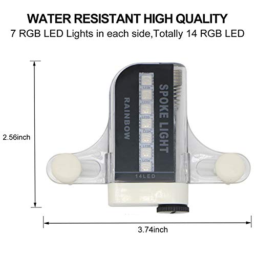 LED Bike Spoke Lights - A12 Waterproof Cool Bicycle Wheel Light, Safety Tire Lights for Kids Adults, Very Bright, Auto & Manual Dual Switch, 30 Pattern - Thumbnail 4