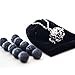 Essential Oil Diffuser, Aromatherapy Necklace: The Blossom Pendant Kit w 10 Black Essential Oil Lava Beads | 28