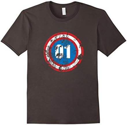 Mens 16th Birthday, Distressed Look, 01 Superhero Shield T-shirt Small Asphalt