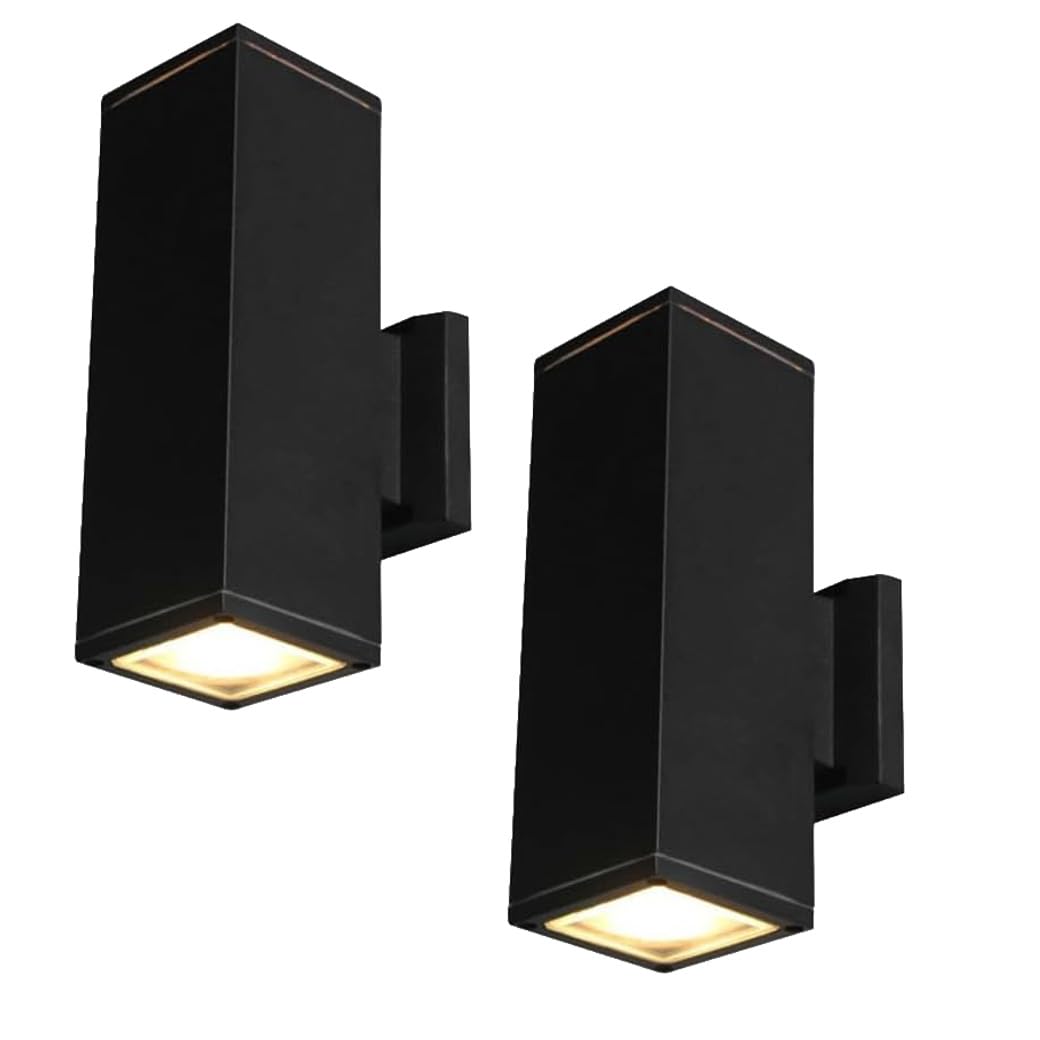 Photo 1 of ****SIMILAR ITEM****** DABOS Modern Outdoor LED Wall Light, Black Aluminum Waterproof Sconce, 12W IP65 Rated, 3000K Warm White, AC 85-265V, Up Down Wall Mount - 2 Pack