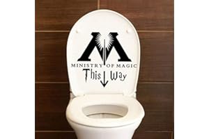 WSQ Ministry of Magic This Way Decal Sticker 7.5-Inches by 6.4-Inches Premium Quality Black Vinyl