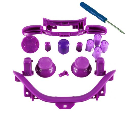 Xbox 360 Purple Full Parts Set (Thumbsticks, D-pad, Buttons, Triggers, Bumpers, Bottom Trim) for your controller (ABXY,Guide,Start, Back) Xbox 360 Purple Full Parts Set (Thumbsticks, D-pad, Buttons, Triggers, Bumpers, Bottom Trim) for your controller (ABXY,Guide,Start, Back)