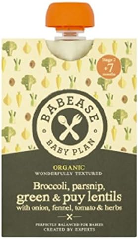 Babease Organic Stage 2 Broccoli Parsnip Lentils with Fennel 130g (Pack of 6)