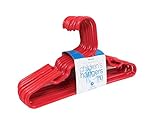 Set of 10 Children Plastic Hanger Red Tubular Kids Hangers 11.5