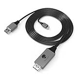 iPhone HDMI Cable, Stouchi 8 Pin iPhone to HDMI Cable 1080P HDTV AV Cable Adapter for iPhone X, iPhone 8,iPhone 7 6S Plus New iPad Black (2M/ 6.6 Ft)
