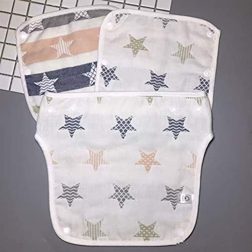 image for LEOHOME Set of 3 Baby Drool and Teething Pads Reversible Cotton Bibs F