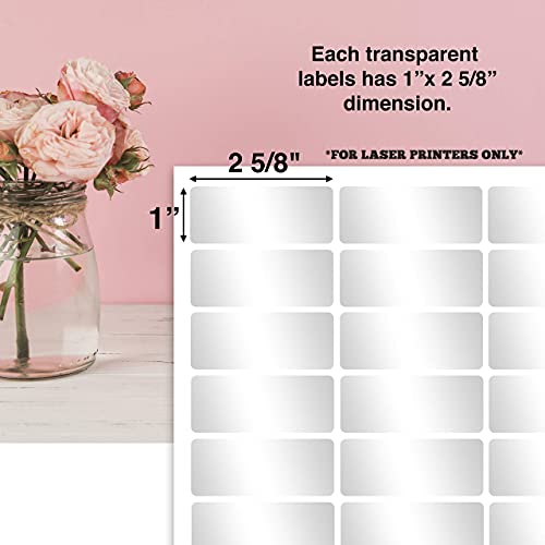 Glossy Crystal Clear Address Labels for Laser Printer, 1" X 2 5/8" Self