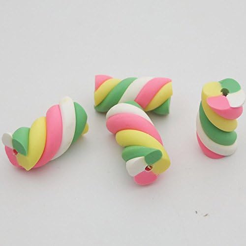 Bluemoona 20 PCS - Mixed Marshmallow DIY Retorcido Polymer Clay Fimo Art Cane 20mm x 15mm