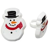 Christmas Party Favor Snowman Cupcake Rings - 24 pc