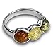 Ian and Valeri Co. Multicolor Amber Sterling Silver Triple Round Ring