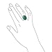 Bling Jewelry Oval Natural Compressed Turquoise 925 Silver Flower Ring