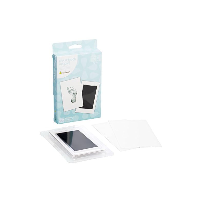 Pearhead Newborn Baby Handprint Or Footprint Clean-Touch Ink Pad Kit, No Mess Baby Safe Print Kit, Newborn Keepsake…