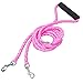 Peteast Adjustable Double Dog Leash, Heavy Duty Dual Dog Leash, 360° Swivel No Tangle & Soft Handle, Walking & Training Leash Two Dogs (Universal(Pink))