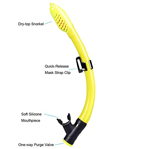 image for UPhitnis Kids Seaview Snorkel Set - Dry Top Snorkel Mask with Big Eyes