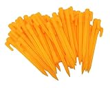 HONBAY 40pcs 5.7" Yellow Plastic Garden Stakes Tent Pegs
