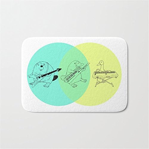 Jay94 Keytar Platypus Venn Diagram Door Bath Mat 23.6" x 15.7"