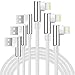 Boost 3FT Phone Charger Cable, 3-Pack 90 Degree Right Angled Data Line USB Chargers Ultra Gaming Angle Cord Compatible with Models 5/6/7/8/X,iPad and iPod- Silver