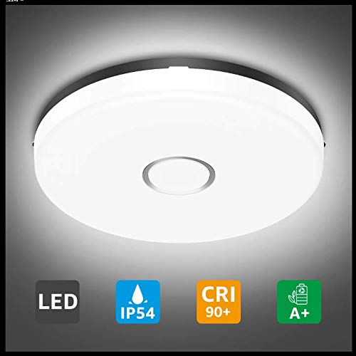 Olafus 18W LED Deckenleuchte Bad, IP54 Wasserfest Badlampe Kaltweiß