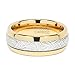 8mm Mens Tungsten Carbide Ring Imitated Meteorite Inlay 14k Gold Plated Jewelry Wedding Band Size 5-16 (7)