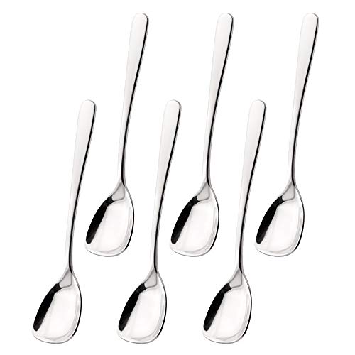 FOXAS Set of 6 Ice Cream Spoons, Dessert Spoons, 6inch Elegant Gelato