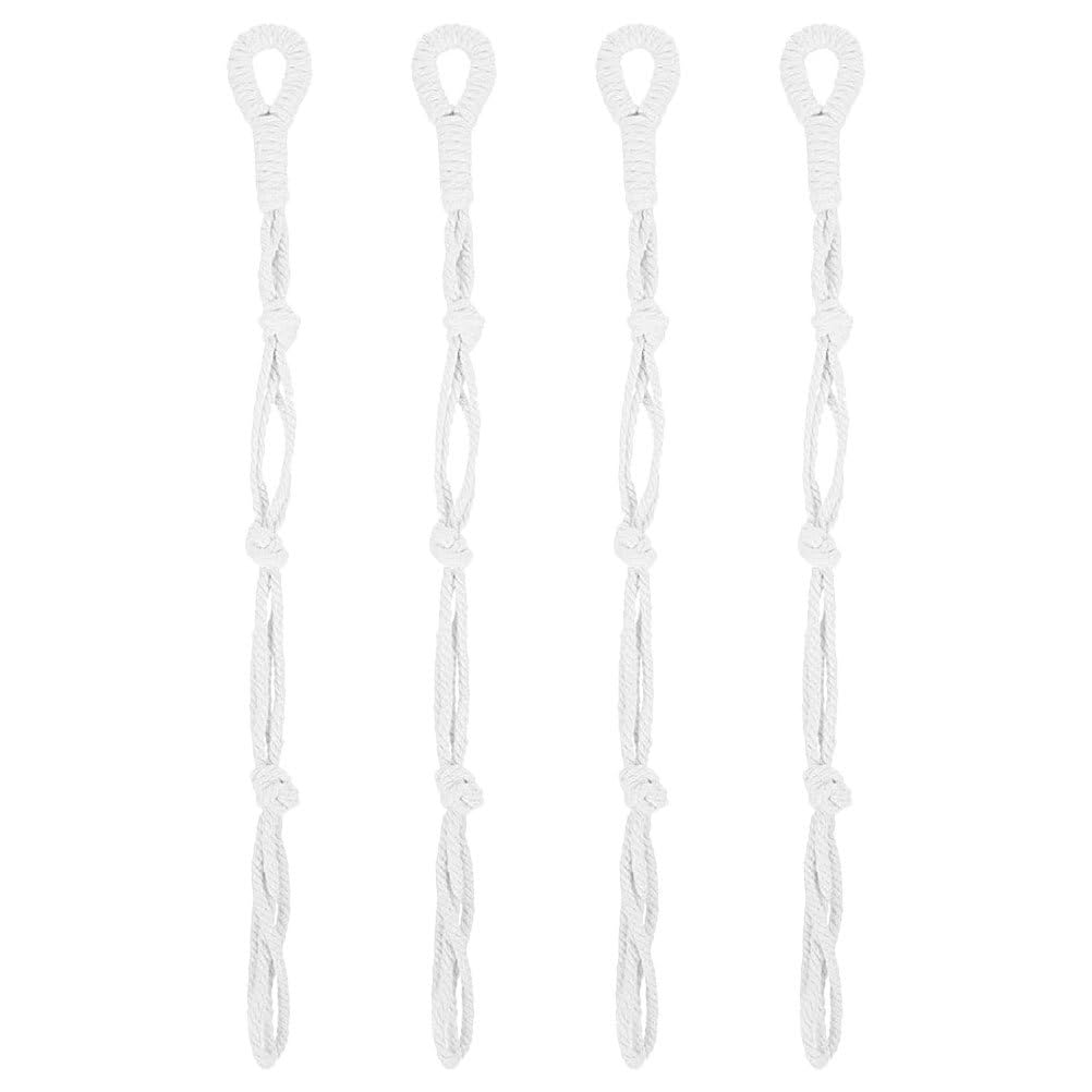 BESPORTBLE Macrame Plant Hanger Kit 4Pcs Basket Extender Macrame Plant Hanger Pot Holder Flowerpot Hanging Rope Plant Hangers Indoor Macrame Houseplants House Plants Wall Plant Extender White