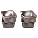 EZOWare Gray Plastic Knit Storage Trays, Desk Drawer Divider Bin for Office School Supplies Organizer - Pack of 4 (7.7x5.3x2.4 Inch)