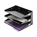 MMF Industries STEELMASTER Letter-Size Horizontal File Organizer | 3-Tier Tray Design | ID Label Holder | Black | Scratch & Chip-Resistant Finish | Durable Metal Steel | Wall File Organizer