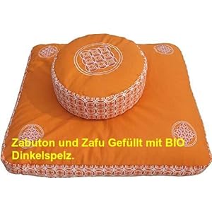 Meditations set Zabuton Meditation Cushion Zafu (Buckwheat husk) and Meditation Mat Extra Thick, Meditation Accessories, Meditation Mat 80 x 80 x 7 cm