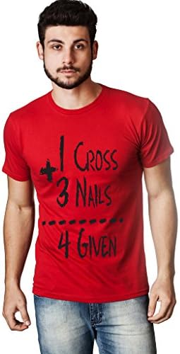 Living Water fashion Men's Christian Novelty T-Shirt 1 CROSS 3 NAILS 4 GIVEN BLACK