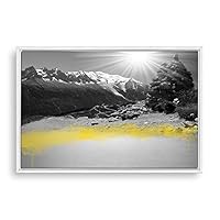 Framed Canvas Wall Art Black and White Scenery Canvas Prints Home Artwork Decoration for Living Room,Bedroom - 16x24 inches
