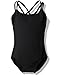 Ballet Leotard for Kids with Double Strap (Black, Age 6x-8)