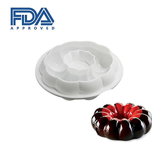 Click Here to See More Images Kuke Mousse Cake Molds Silicone Cake Mold Cake Mold for DIY 3D Non-stick Dessert Chocolate Baking Cupcake Mould (Flower Shape)