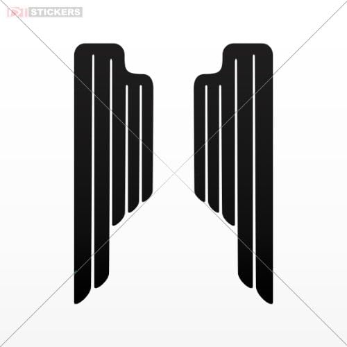 Decals Sticker Fantacy Wings Blue (8 X 2.4 Inch) Vr695 Size: 5 X 1.5 Inches Black