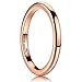 King Will Glory 2mm Rose Gold Thin Tungsten Ring Wedding Band High Polished for Men Women 7