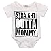 HOTONE Baby Girl Boy Clothes Straight Outta Mommy Bodysuit Romper Jumpsuit Outfits (6-12 Months, White)