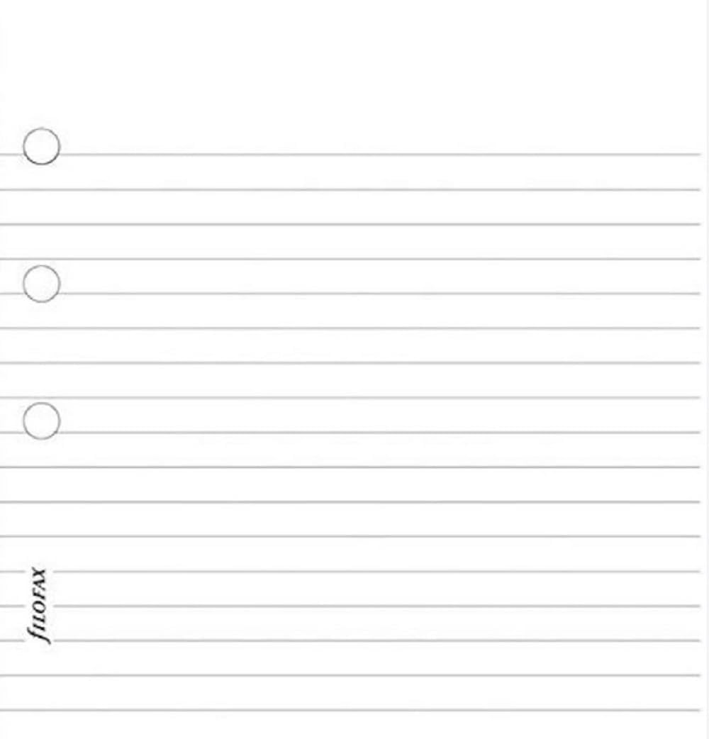Filofax Papers Ruled Notepaper Personal Size 95 x 171mm Six Hole FF-133015