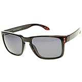 zeroUV - Polarized Action Sport Rectangular Key Hole Bridge Sports Sunglasses (Tortoise Smoke)