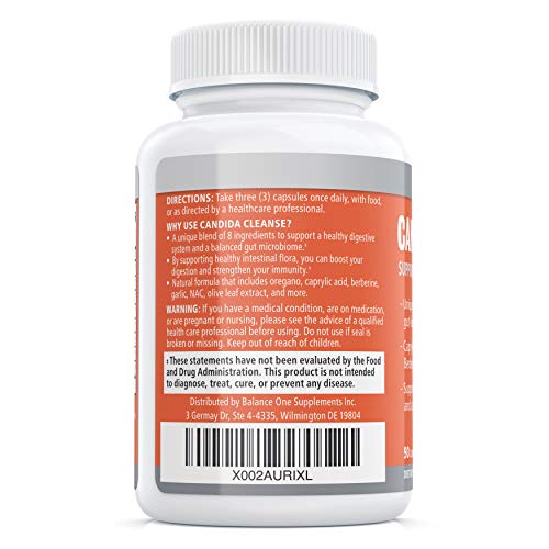 Candida Cleanse by Balance ONE 8 Natural Ingredients Caprylic Acid
