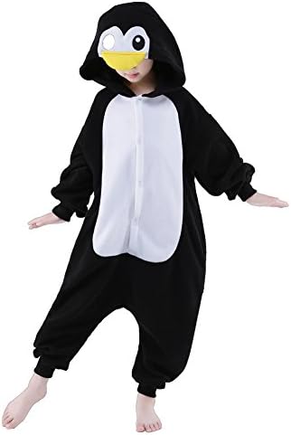 SWEETXIN Unisex Children Pyjamas Animals Cosplay Costumes (6-height 47-50", Penguin)