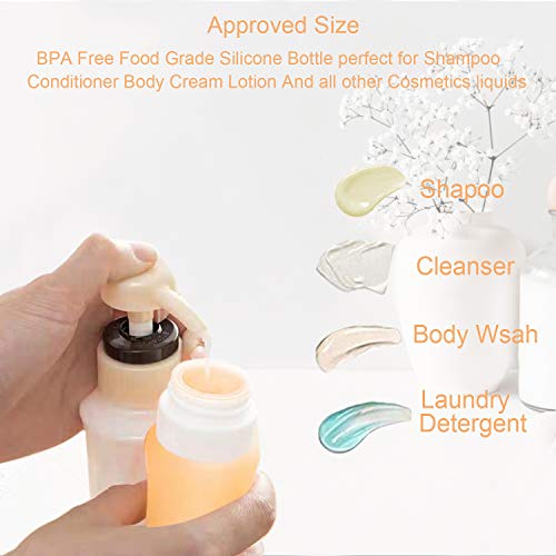 Travel Bottles,safe and non-toxic grade Silicone Travel Tube Sets for Cosmetic Shampoo Conditioner Lotion Face Body Wash (four packs) - Thumbnail 3