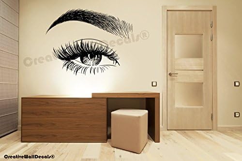 Eyelashes decal,Eyelashes Eye Wall Decal,Eyelashes Eye Wall Sticker,Girls Eyes Eyebrows Wall Decor,Beauty Salon Decal,Make Up Wall Decor rta1985