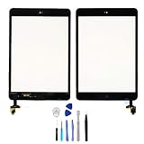 BESTeck Replacement Screen Digitizer Compatible for Apple iPad Mini 1 A1432 A1454 A1455 and Mini 2 A1489 A1490 A1491 with IC Chip, Home Button, Adhesive and Tools (Black)