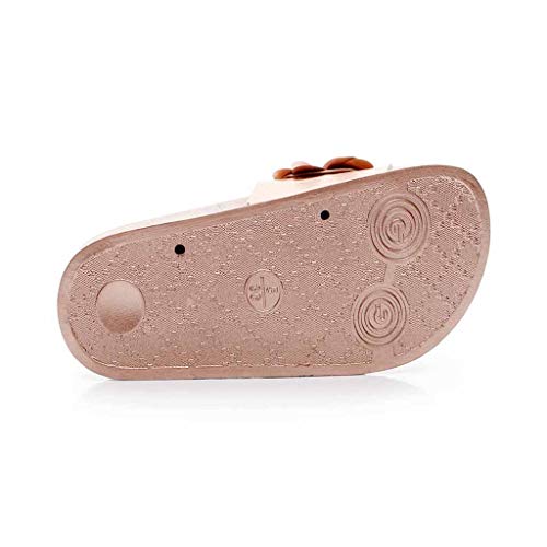 FAPIZI Boho Soft House Slippers Womens Flat Slides Sandals Sequin Flower Beach Platform Sliders Bath Slippers Shoes Gold