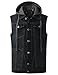 URBANCREWS Mens Hipster Hip Hop Button-Down Sleeveless Denim Vest Jacket