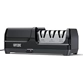 Yatoshi Electric Sharpener, 50-Watt, Diamond Abrasives and Precision Angle Guides, 20-Degree Straight-Edge and Serrated Knives, 3 Stage