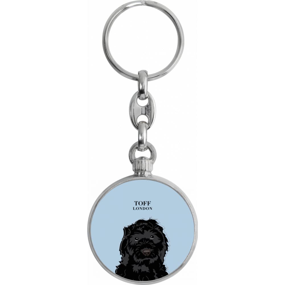 Toff London Black Cockapoo Dog Head Keyring